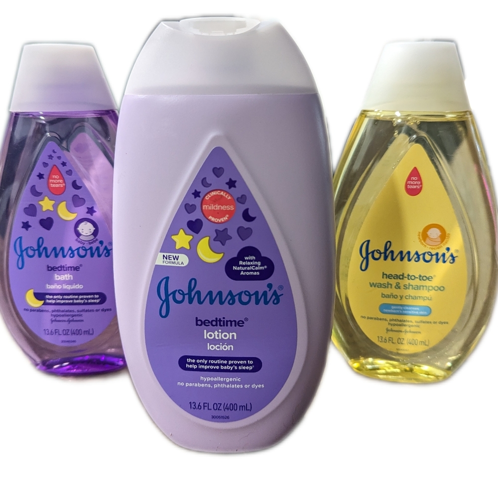 Johnson's® Head-to-toe and Bedtime Baby Bath Wash with Bedtime Baby Lotion- Trio